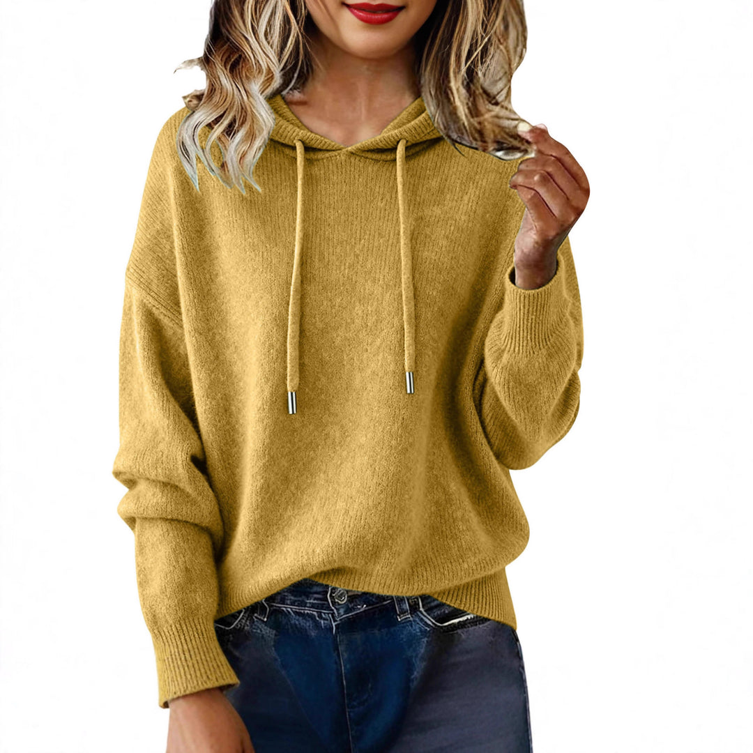 Dames oversized hettegenser med teksturert design og snor Skjora