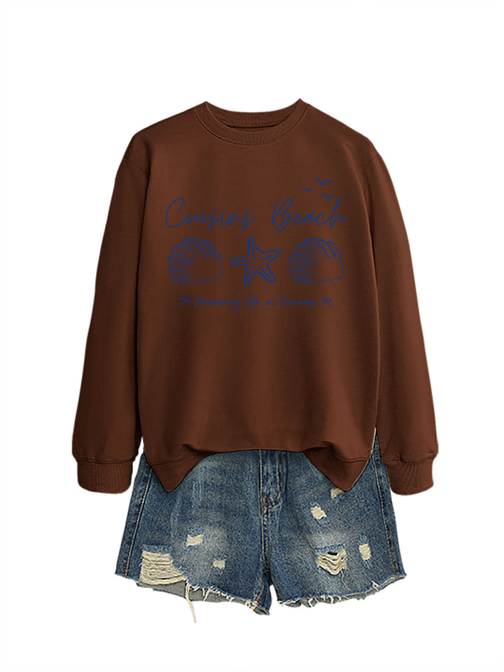 Kvinnelig sweatshirt med maritimt motiv og komfortabel passform Skjora