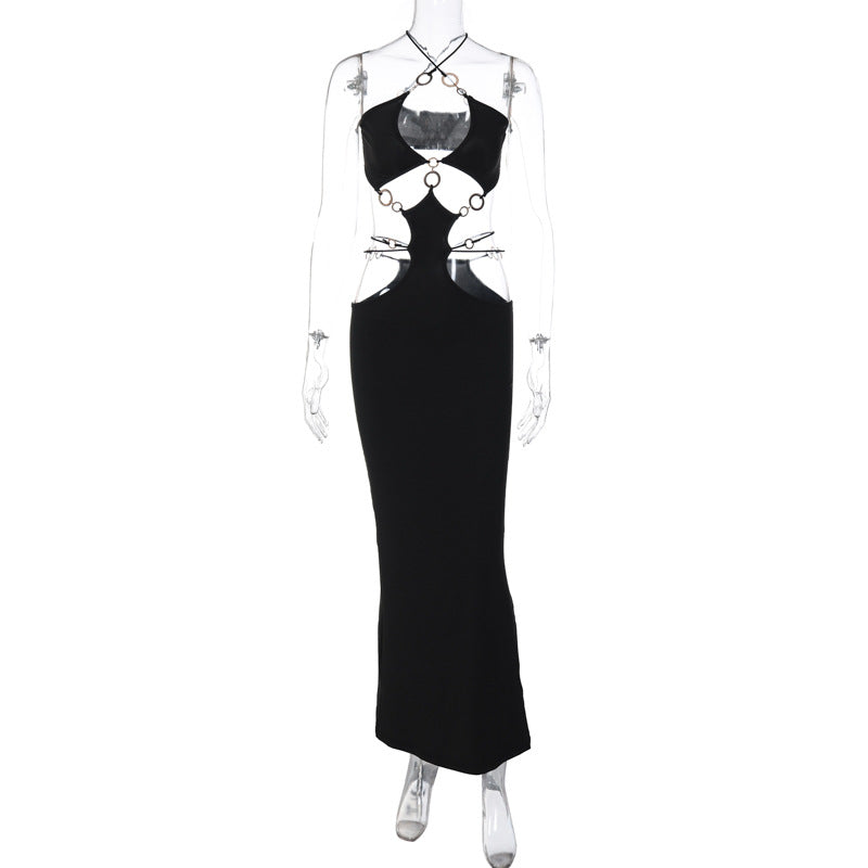 Dame Elegant Maxikjole med uvanlig cut-out-design Skjora