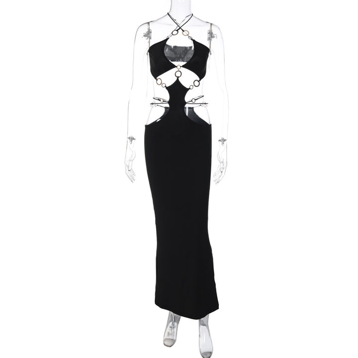 Dame Elegant Maxikjole med uvanlig cut-out-design Skjora
