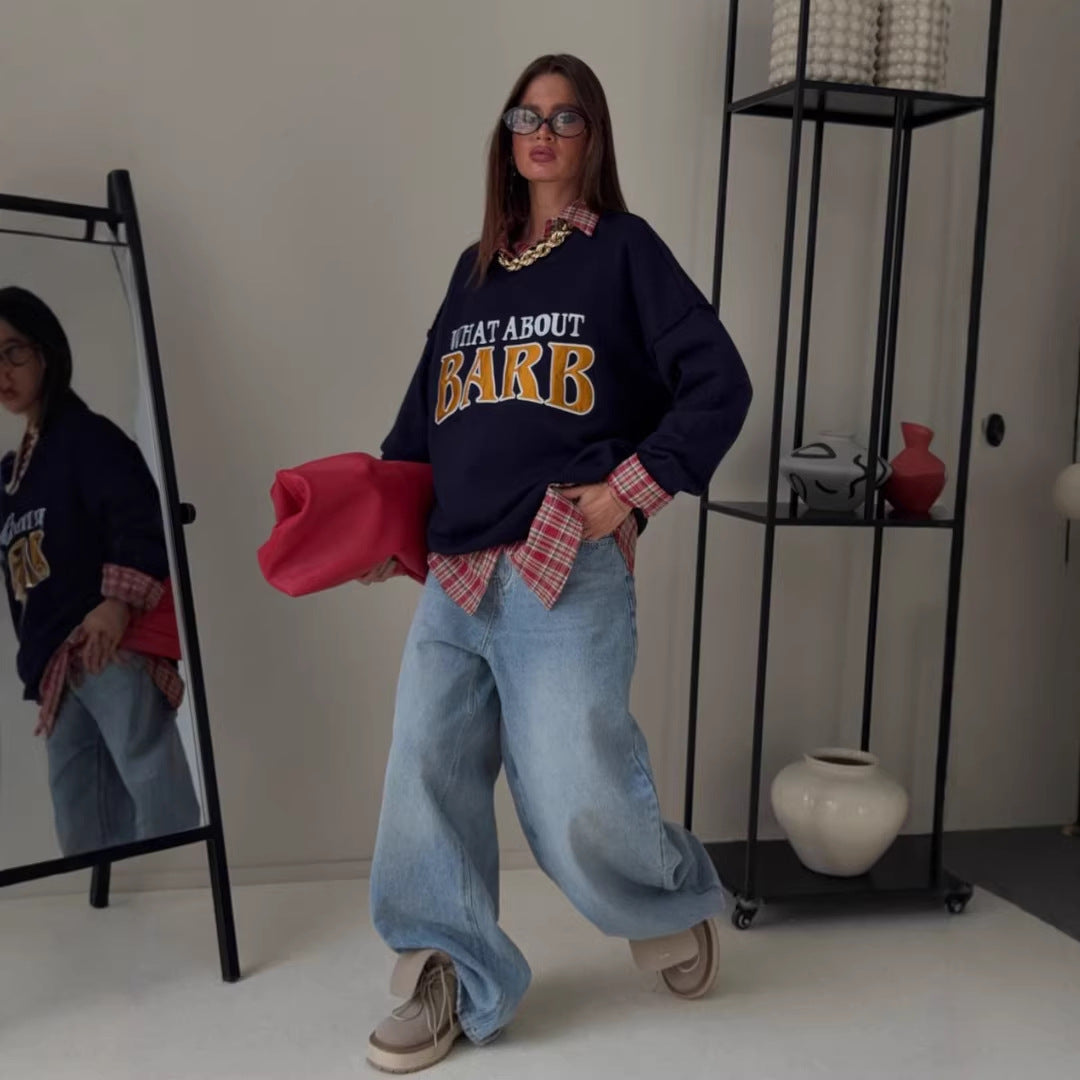 Kvinne sweatshirt med kreativ tekst og avslappet passform Skjora