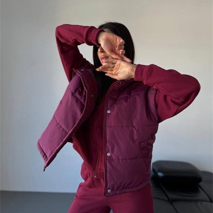 Kvindes quilted vest med hætte Skjora