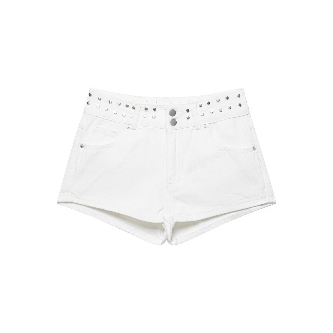 Damer stilige shorts med metalliske detaljer og høy midje Skjora