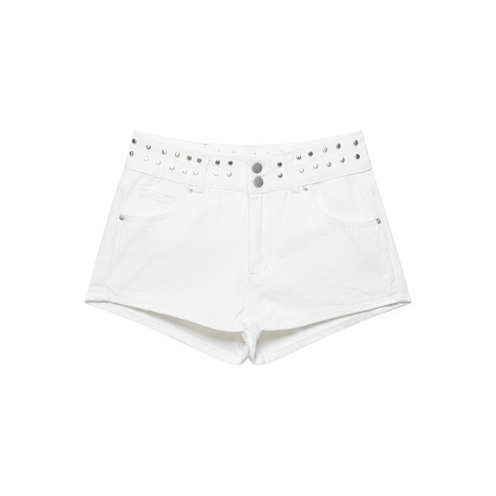 Damer stilige shorts med metalliske detaljer og høy midje Skjora