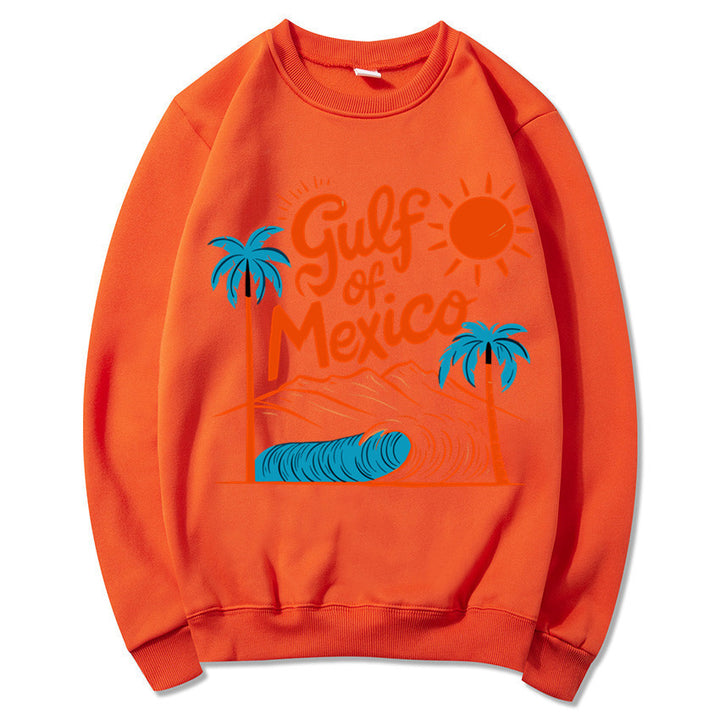 Kvinnesweatshirt med maritimt grafisk design og avslappet snitt Skjora