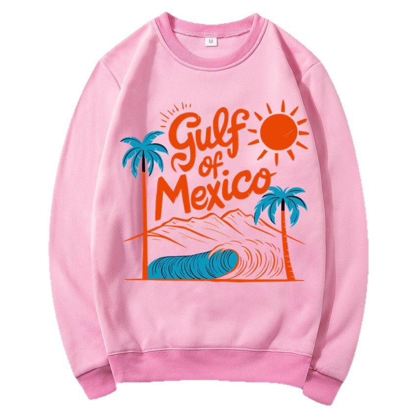 Kvinnesweatshirt med maritimt grafisk design og avslappet snitt Skjora