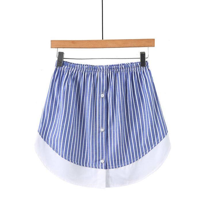 Dame skjorte med stripete design og asymmetrisk snitt Skjora