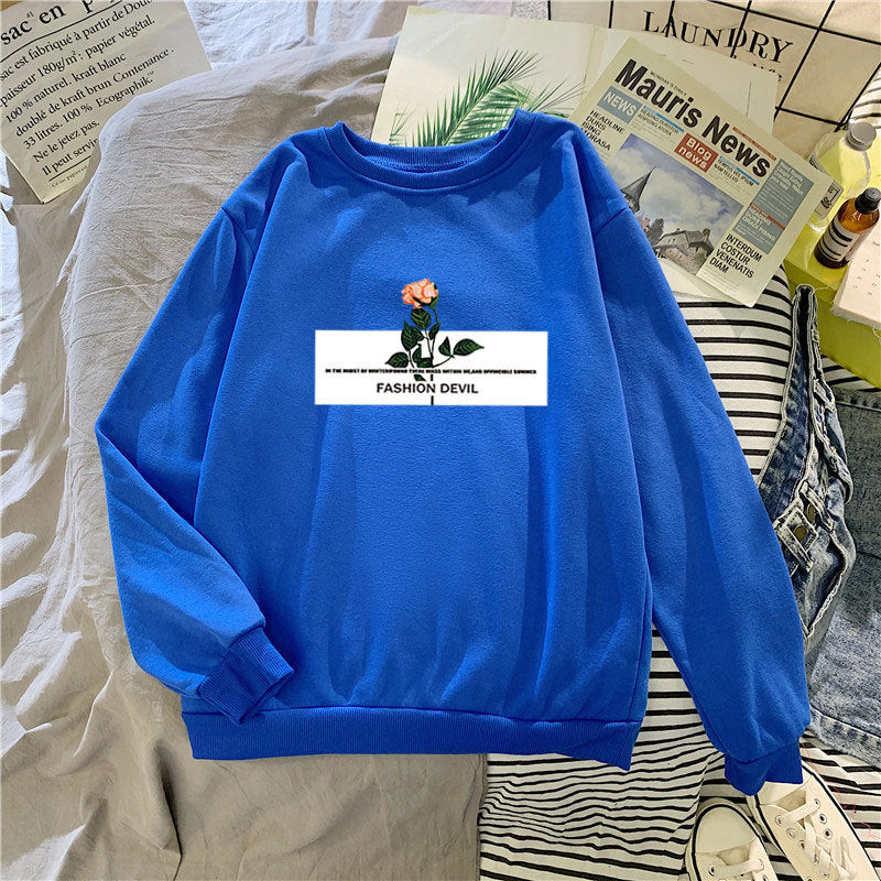 Dame Sweatshirt med blomsterdesign Skjora
