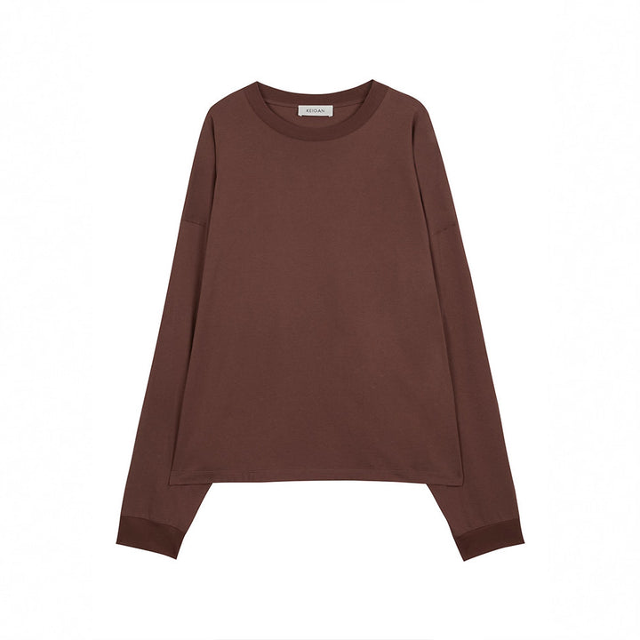 Dame Langermet T-skjorte i minimalistisk design Skjora