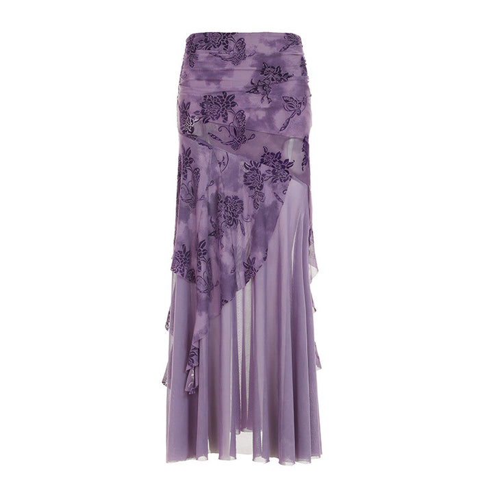 Damer Maxi-nederdel med blomsterdesign og asymmetrisk snitt Skjora
