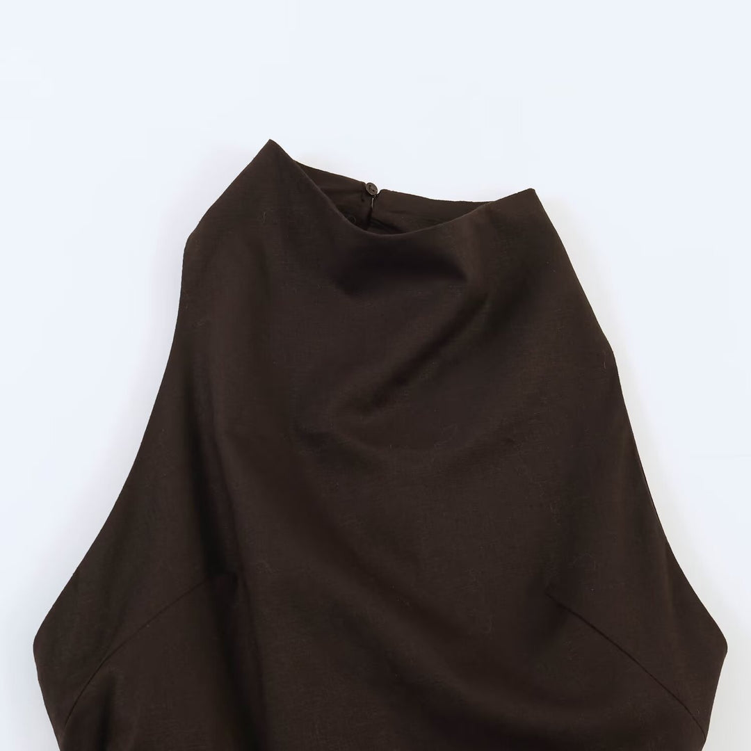 Dame Maxikjole med elegant draperingsdesign Skjora