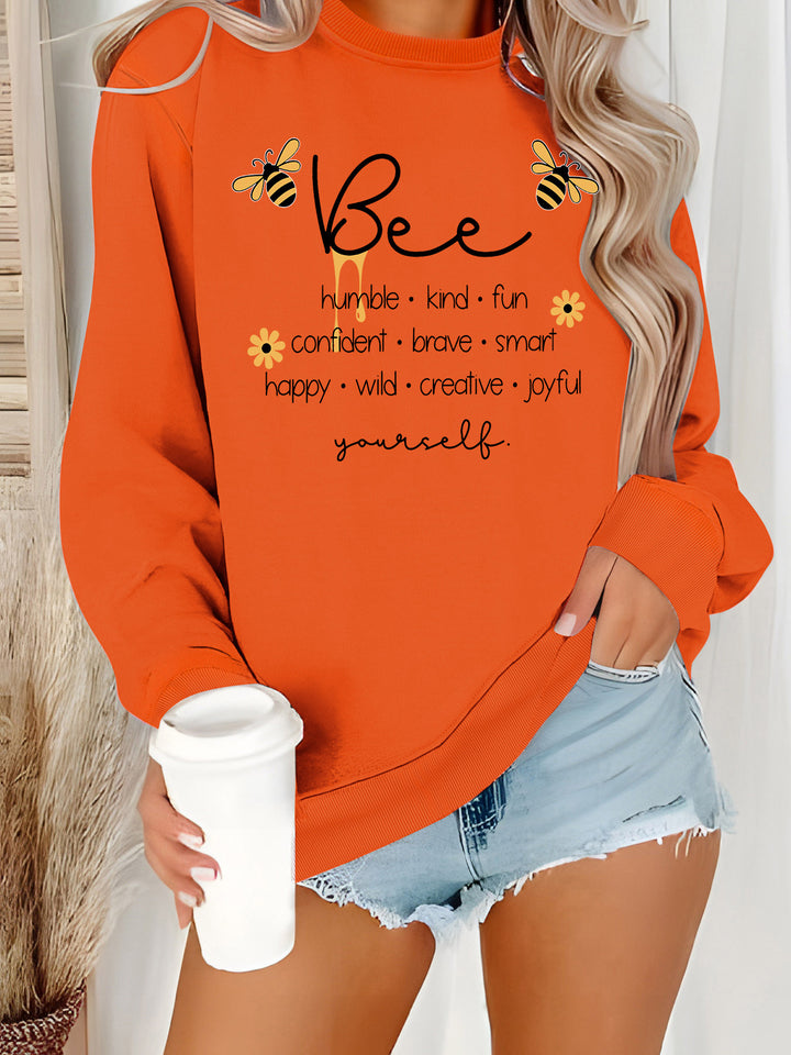 Dame sweatshirts med inspirerende bien mote og positive affirmasjoner Skjora