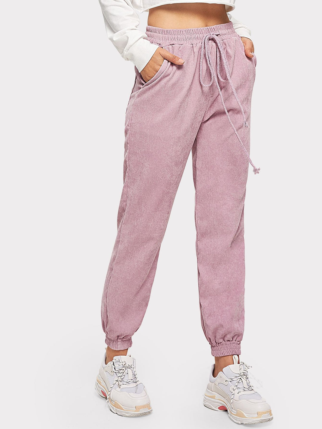 Kvinne sweatpants med elastisk liv og praktiske sidelommer Skjora