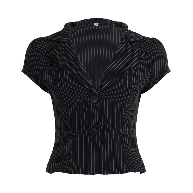 Dame Blazer med figursydd snitt og moderne striper Skjora