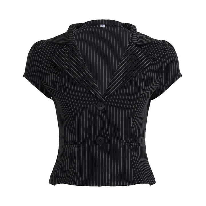 Dame Blazer med figursydd snitt og moderne striper Skjora