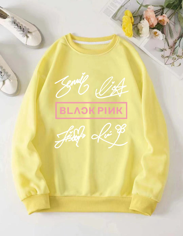Dame uformell sweatshirt med kreativt signaturmotiv Skjora