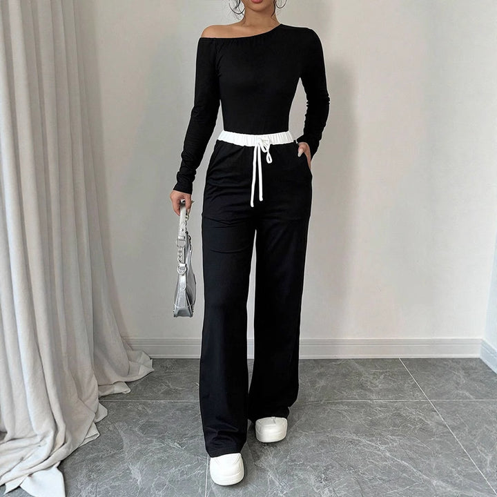 Damer Elegant jumpsuit med asymmetrisk topp og vide ben Skjora