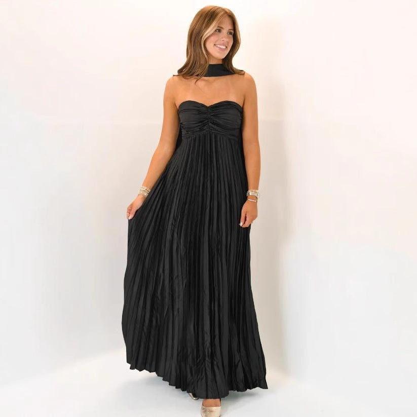 Dame elegante Maxi-skjørt med folder Skjora