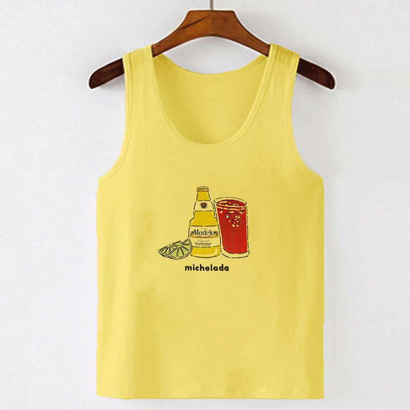 Dame Tanktop med leken gastronomi-motiv Skjora