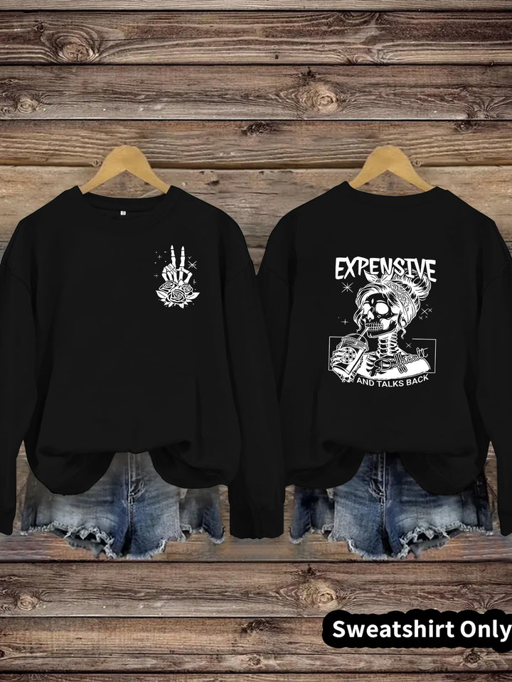 Dame sweatshirt med kreativt design og avslappet passform Skjora