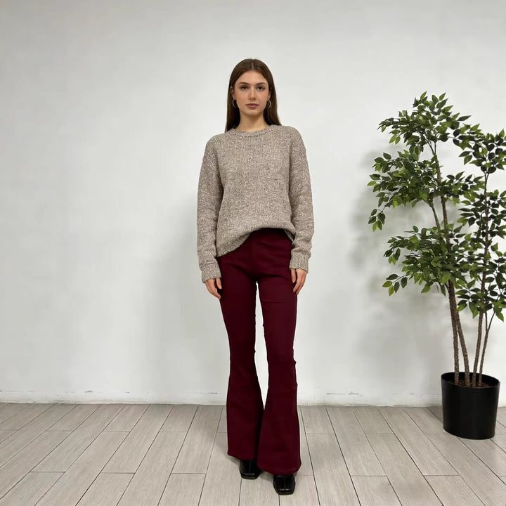 Dame moderne Flared Jeans med høy midje og komfortabel passform Skjora