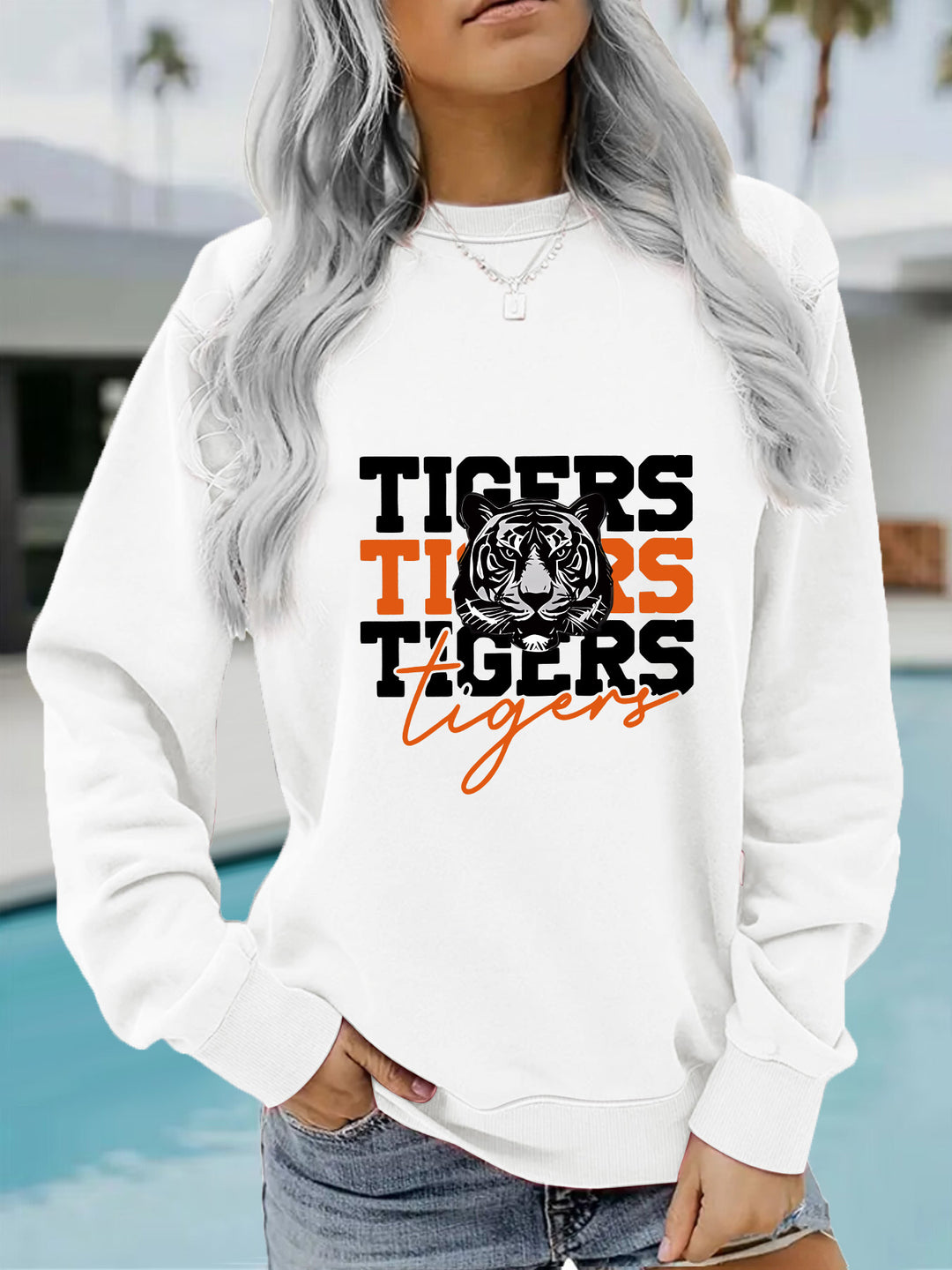 Damegenser med dyrelignende tigermønster og avslappet passform Skjora