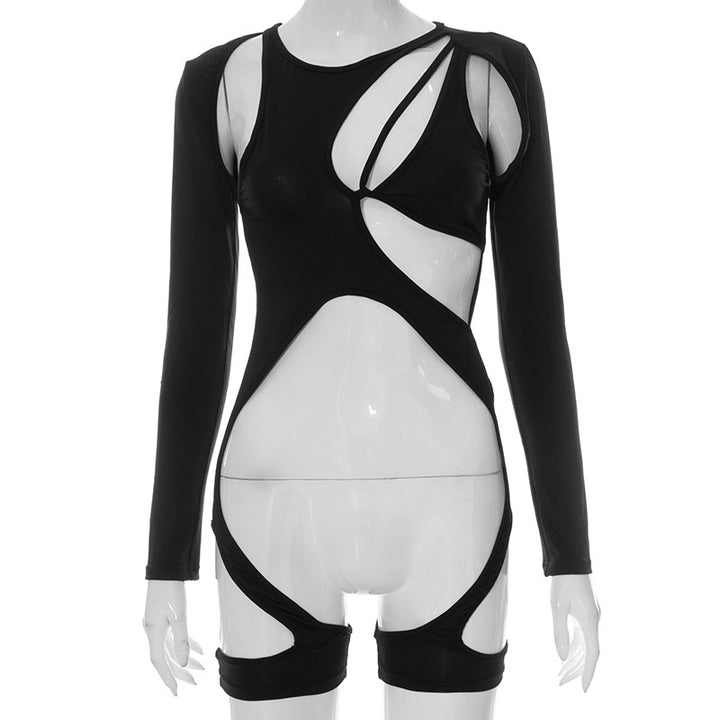 Damer Cut-Out Bodysuit med lange ermer og sporty design Skjora