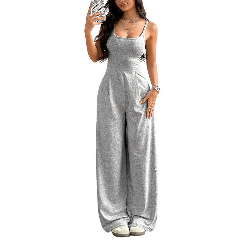 Dame jumpsuit med vid ben og elegant snitt Skjora