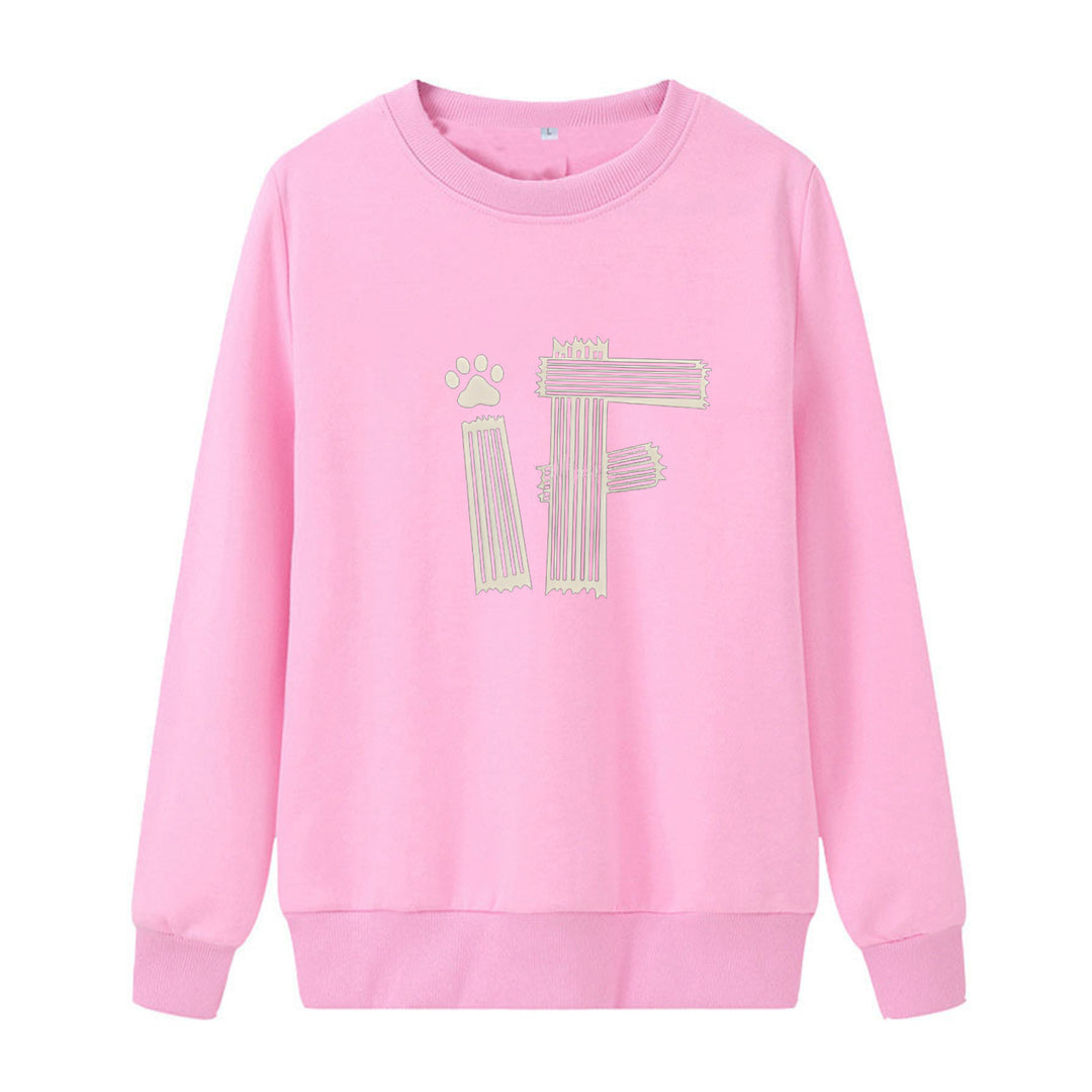 Dame uformell sweatshirt med kreativ grafisk trykk Skjora