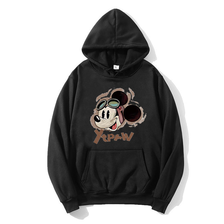 Dame hette hettegenser med kreativt Mickey Mouse-motiv Skjora