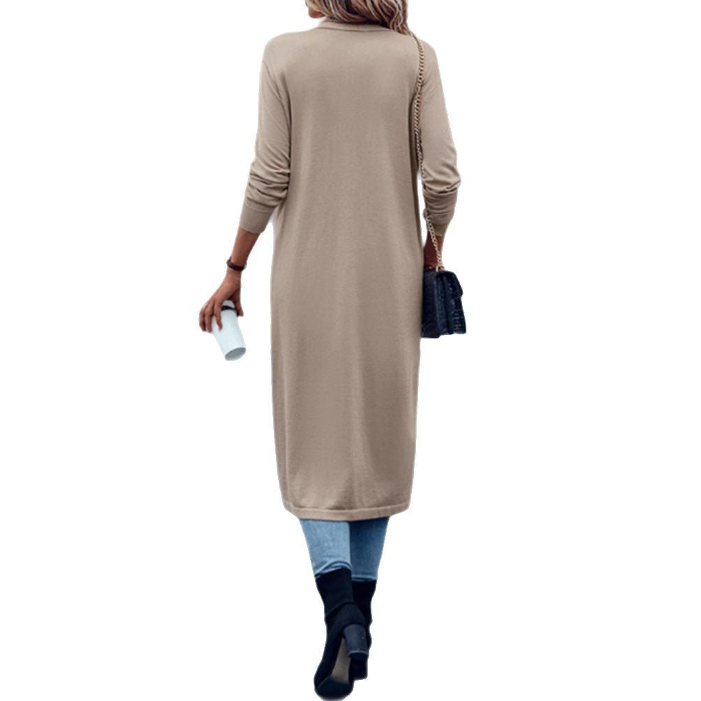 Dames strikket kåpe med åpen design og elegant snitt