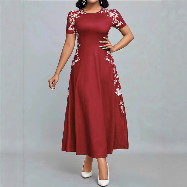 Dame Elegant Maxikjole med blomsterbroderi Skjora