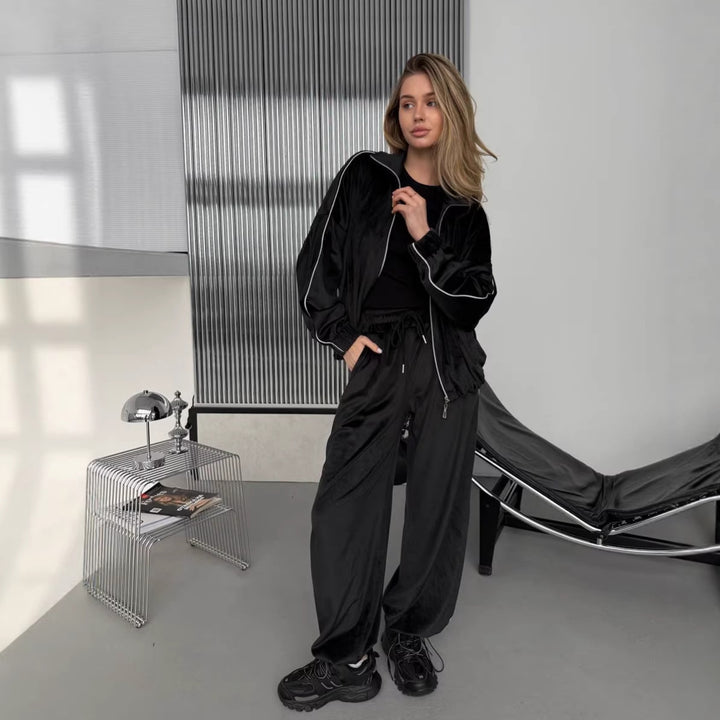 Dame Sporty Satin Jumpsuit Skjora