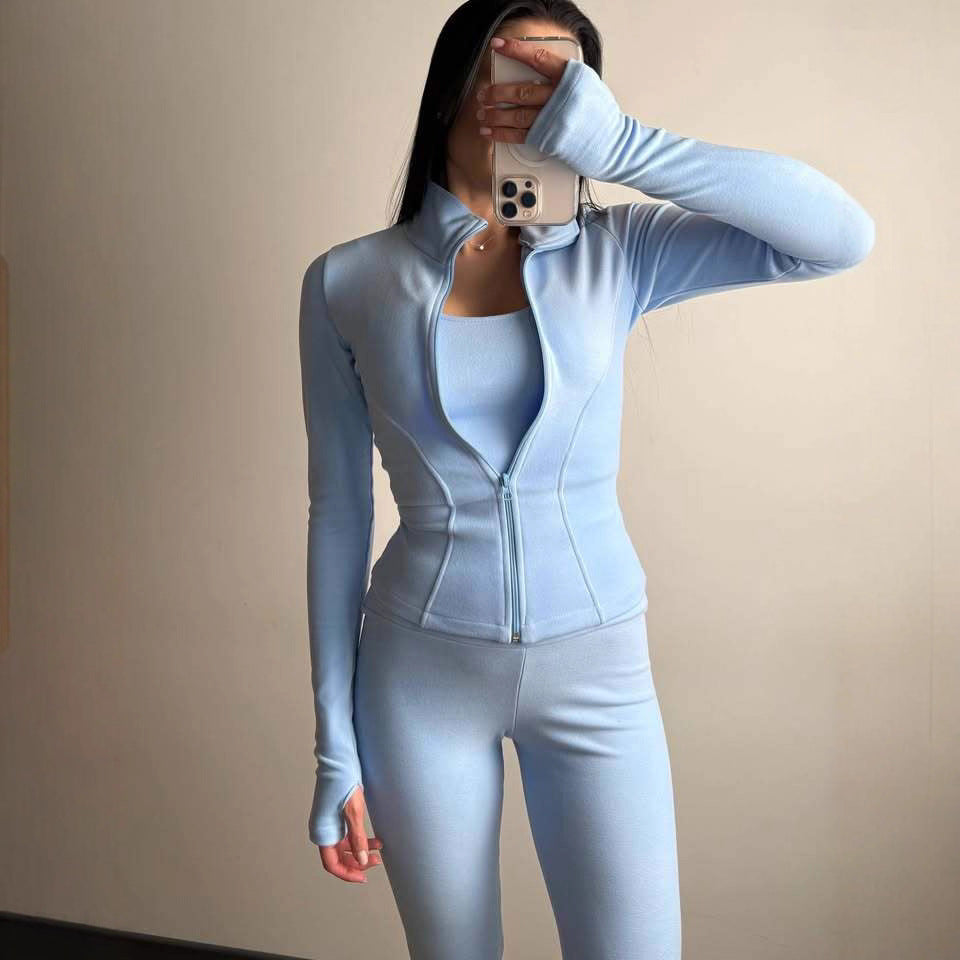 Kvinnens sporty funksjonelle jakke og leggings sett Skjora