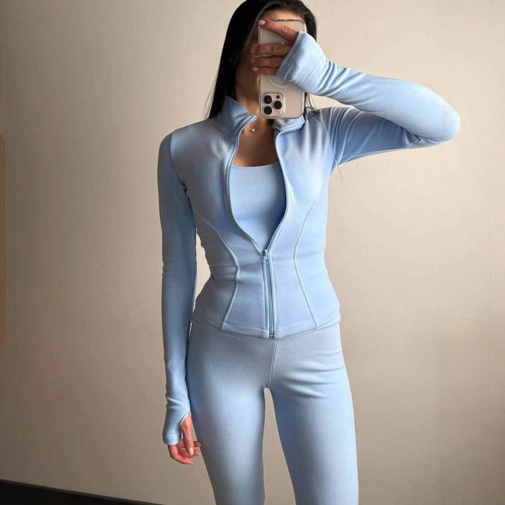 Kvinnens sporty funksjonelle jakke og leggings sett Skjora