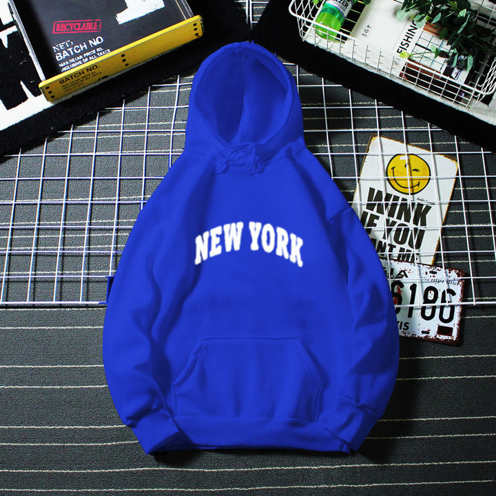 Dame hettegenser med moderne New York-trykk Skjora