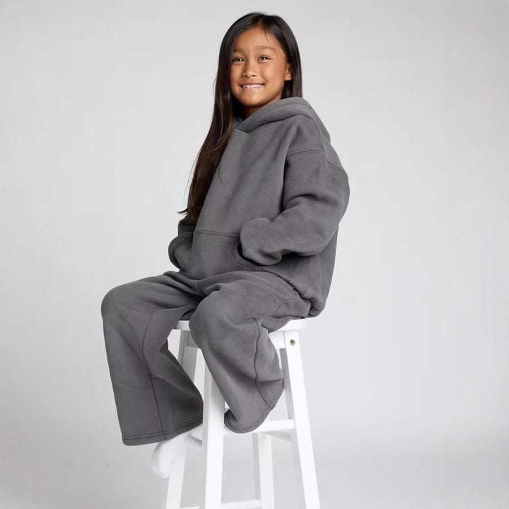 Kvinne oversized hettejakke jumpsuit laget av myk fleece Skjora