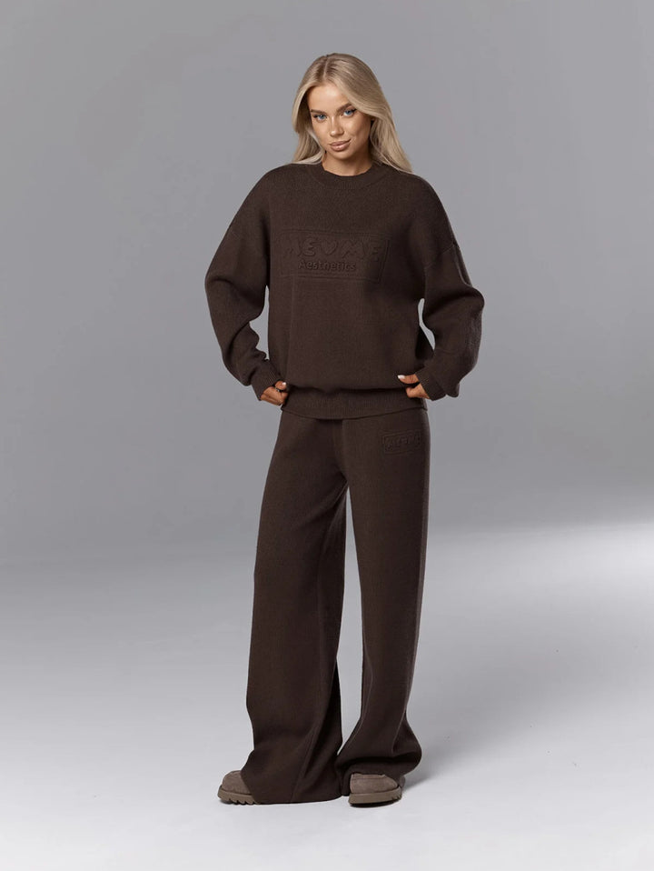 Damer komfortabel strikket jumpsuit med løs passform og høy kvalitet håndverk Skjora
