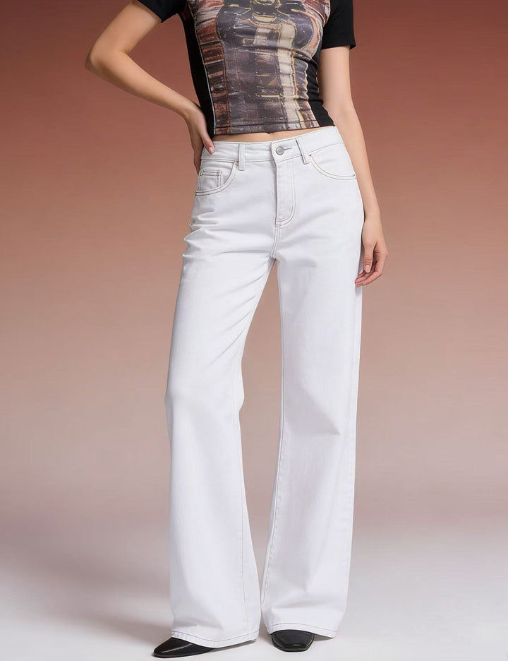 Women's baggy denim jeans with vintage wash and high waist Skjora