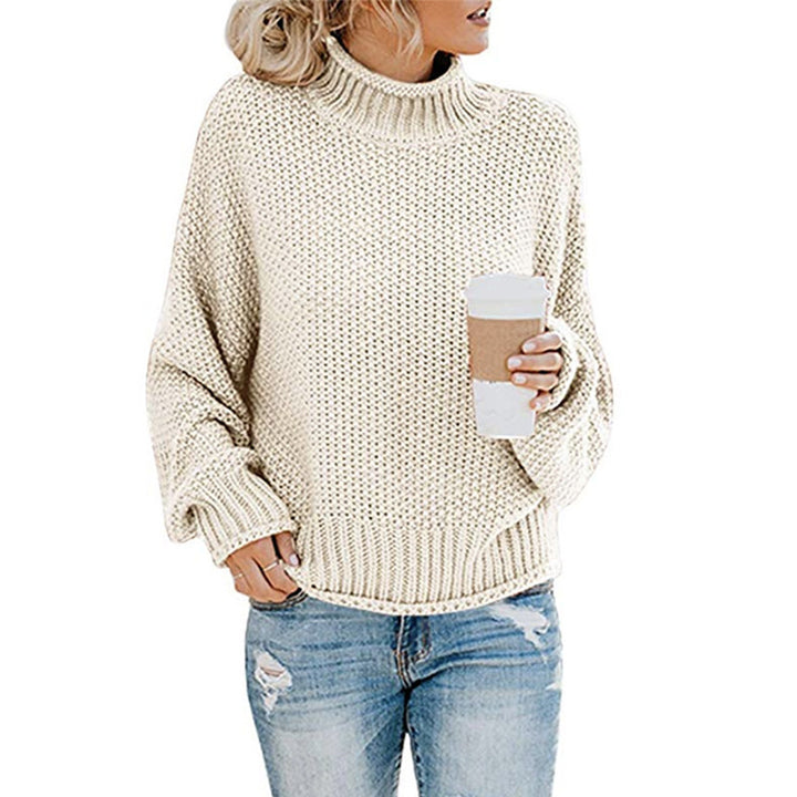 Dame chunky strikket turtleneck genser med en avslappet passform Skjora