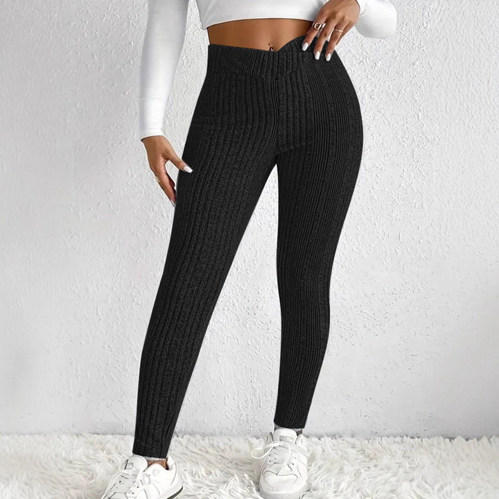 Dameformede leggings med stilige stripete mønster Skjora