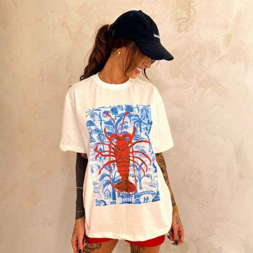 Dame T-skjorte med kunstnerisk motiv i vintage-stil Skjora