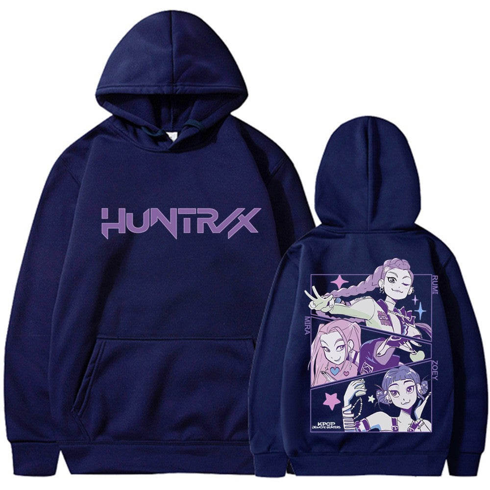 Dame het hoodie med kunstnerisk anime trykk Skjora