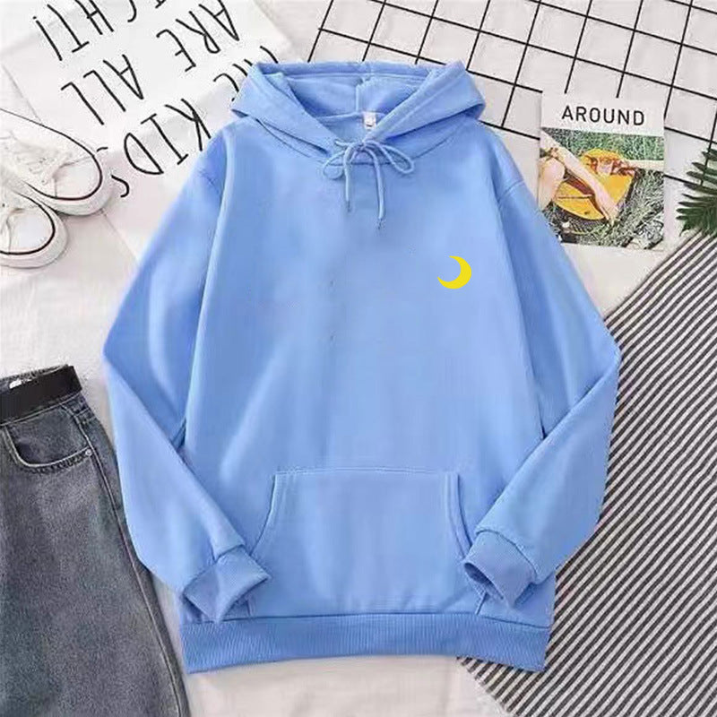 Damen Kapuzenpullover mit süßem Mondmotiv Skjora