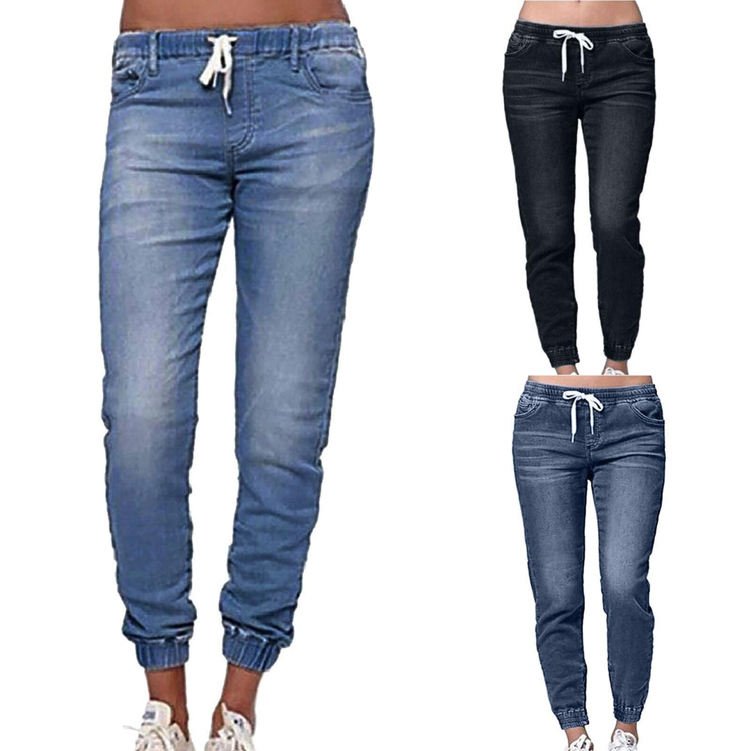 Dame Sporty Denim Joggebukse Skjora