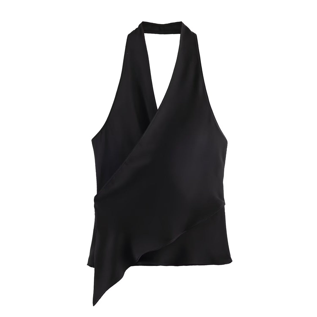 Dame omslagsbluse med V-hals Skjora