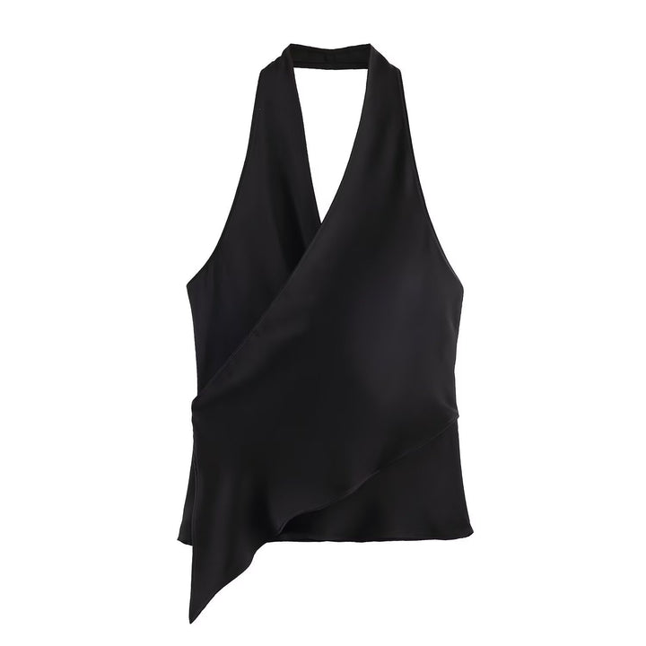 Dame omslagsbluse med V-hals Skjora