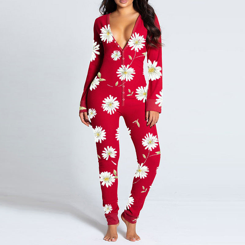 Dame onesie med hjertemotiv og koselig stoff Skjora