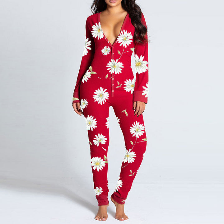 Dame onesie med hjertemotiv og koselig stoff Skjora