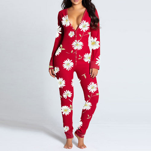 Dame onesie med hjertemotiv og koselig stoff Skjora